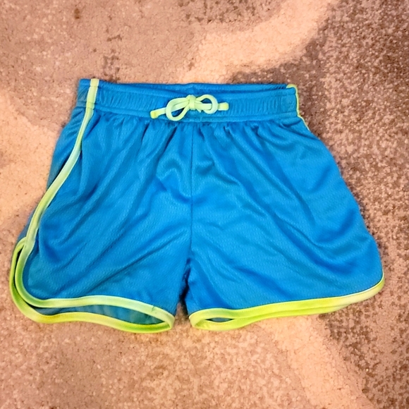 2 piece set tank and shorts teal and lime green mesh girls size 10-12 - Picture 5 of 7